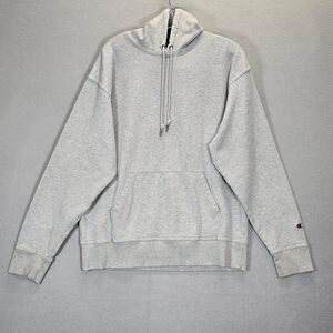Champion Grey Hoodie  Men Size L Gray Script Logo